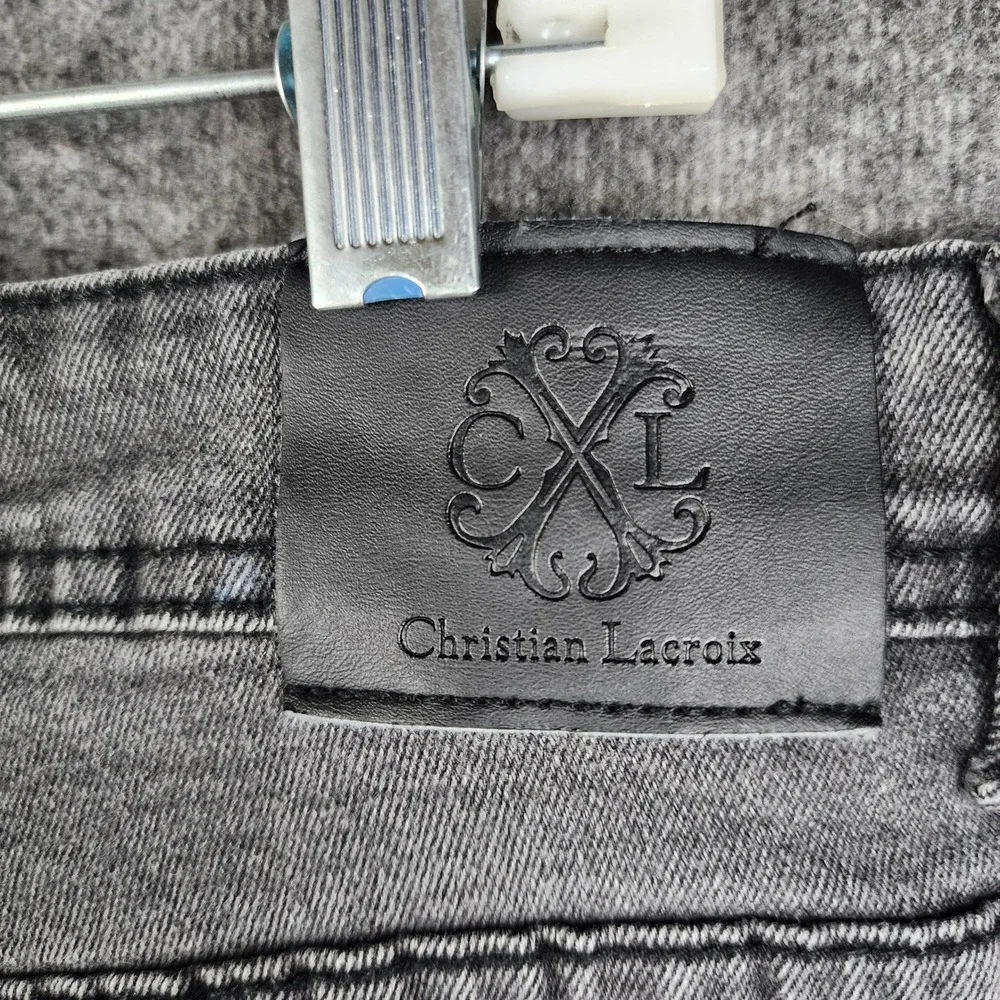 Christian Lacroix Jeans Mens 42x32 Grey Slim Straight Stretch Denim GL23-167 CXL